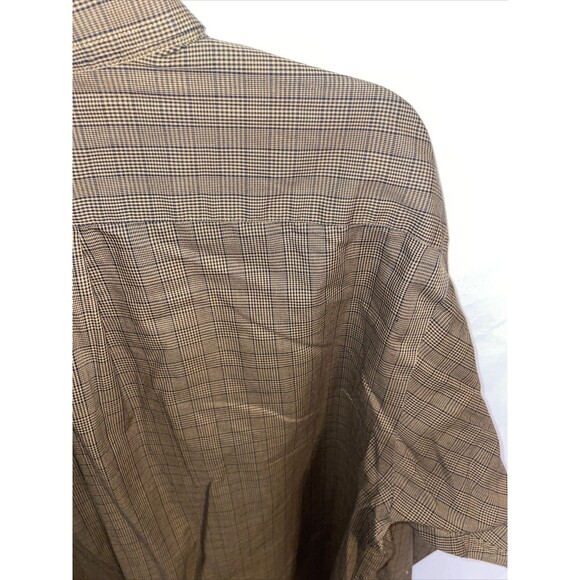 Roundtree & Yorke Dress Shirt Mens Size Large Brown Striped Long Sleeve Button - Picture 10 of 12